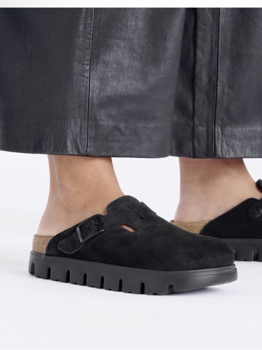 Birkenstock Papillio Boston Chunky Black Suede Clogs Women’s EU 39 US 8-9.5